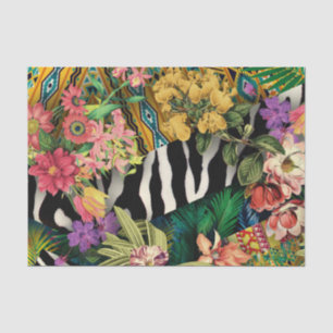 Rosa Gelb Zebra Indianerdruckmuster Seidenpapier
