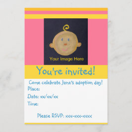 Rosa Gelbe Adoption Party Einladung
