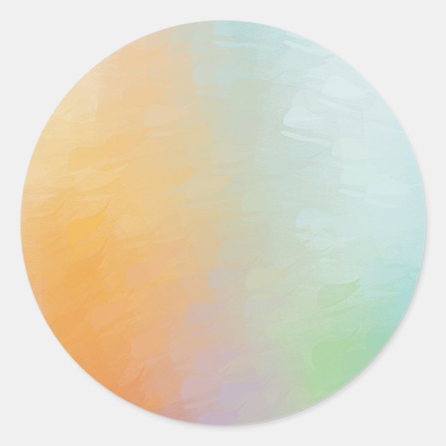 Rosa Gelbe blaue Vorlage Abstrakt Blank Runder Aufkleber (Vorderseite)