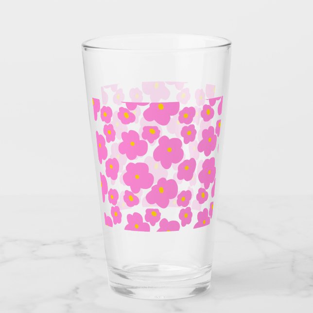 Rosa gelbe Blume Moderne Eleganz Glas (Vorderseite)