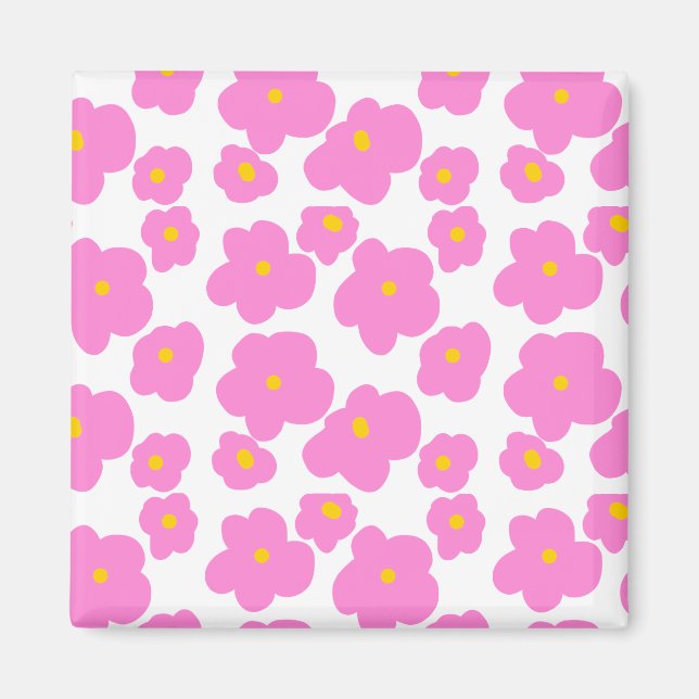 Rosa gelbe Blume Moderne Eleganz Magnet (Vorne)