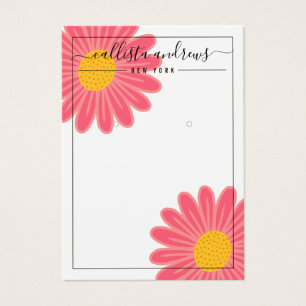 Rosa gelbe Blumen Curry Earring Display Card