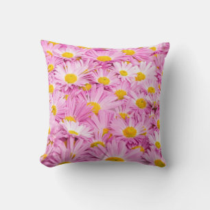 Rosa Gelbe Blumen Nahtloser Hintergrund Kissen