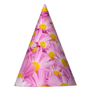 Rosa Gelbe Blumen Nahtloser Hintergrund Partyhütchen