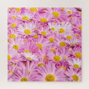 Rosa Gelbe Blumen Nahtloser Hintergrund Puzzle