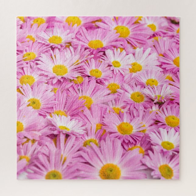 Rosa Gelbe Blumen Nahtloser Hintergrund Puzzle (Vertikal)