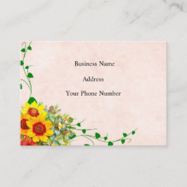 Rosa Gelbe Blumengarten Visitenkarte