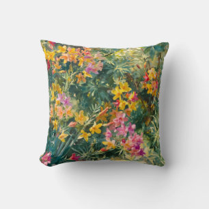 Rosa Gelbe Blüten Kissen