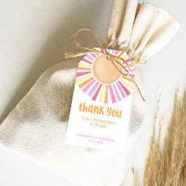 Rosa gelbe Boho Sonnenschein Geburtstagsparty Geschenkanhänger