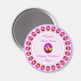Rosa Gelbe Cattleya Orchid Muttertagsmagnet Magnet
