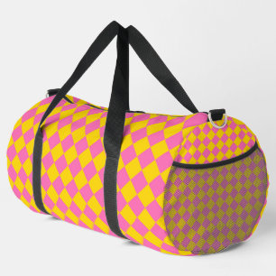 Rosa gelbe Diamant-Harlekin-Karuomuster groß Duffle Bag