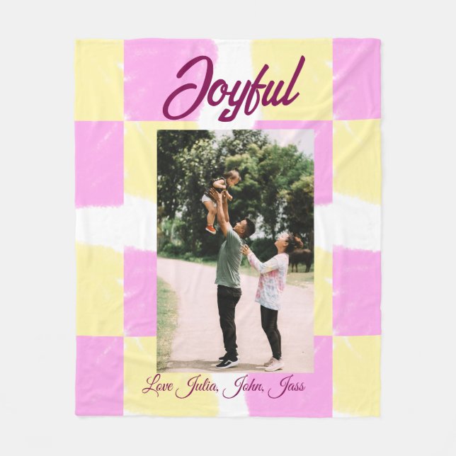 Rosa gelbe Feiertage Foto Familie Retro beide Fleecedecke (Vorderseite)