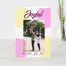 Rosa gelbe Feiertage Foto Familie Retro beide Karte