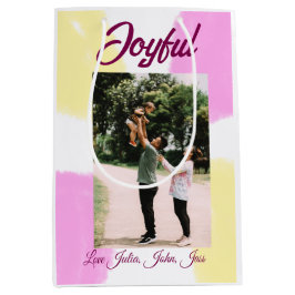 Rosa gelbe Feiertage Foto Familie Retro beide Mittlere Geschenktüte