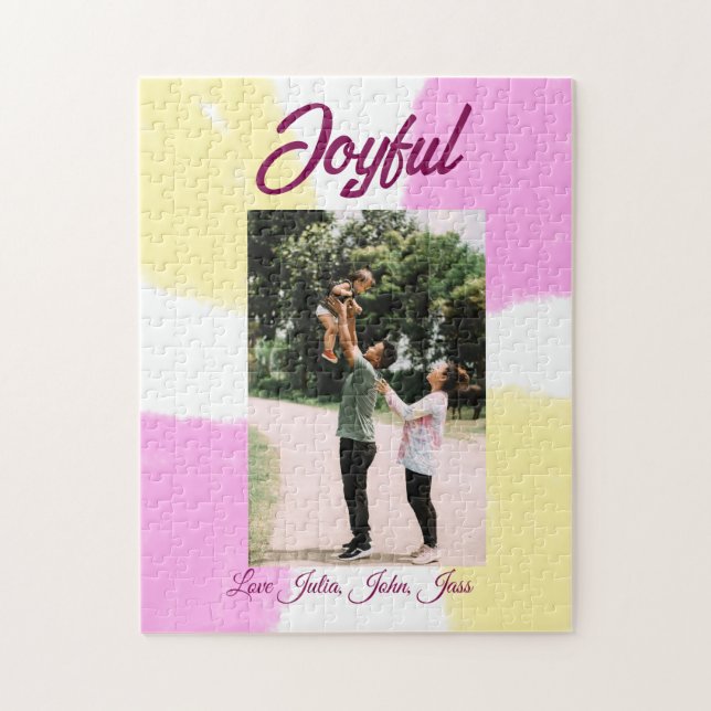 Rosa gelbe Feiertage Foto Familie Retro beide Puzzle (Vertikal)