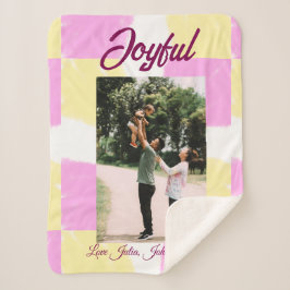 Rosa gelbe Feiertage Foto Familie Retro beide Sherpadecke