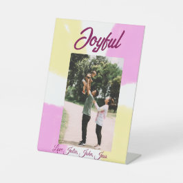 Rosa gelbe Feiertage Foto Familie Retro beide Sockelschild