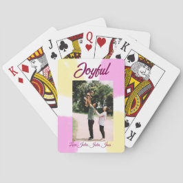 Rosa gelbe Feiertage Foto Familie Retro beide Spielkarten