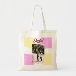 Rosa gelbe Feiertage Foto Familie Retro beide Tragetasche