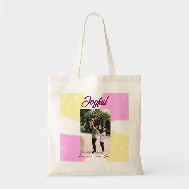 Rosa gelbe Feiertage Foto Familie Retro beide Tragetasche (Vorne)