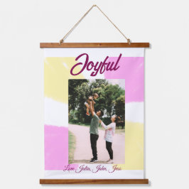 Rosa gelbe Feiertage Foto Familie Retro beide Wandteppich Mit Holzrahmen