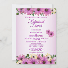 Rosa gelbe florale rustikale Hochzeitsprobe Dinner Einladung