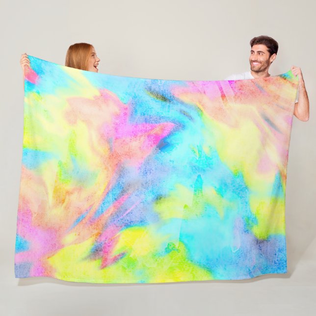 Rosa Gelbe Gefärbte Krawatte Fleecedecke (Beispiel)
