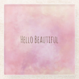 Rosa gelbe Gefärbte Krawatte Glasuntersetzer