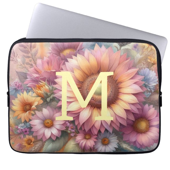 Rosa gelbe Gelbblüte Laptopschutzhülle (Vorderseite)