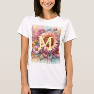 Rosa gelbe Gelbblüte T-Shirt