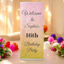 Rosa Gelbe Glitzer Geburtstagsparty