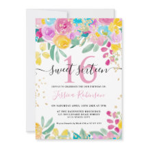 Rosa-gelbe Goldschrift Sweet 16