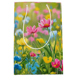 Rosa Gelbe Grüne Blume Fields 2025 Mittlere Geschenktüte