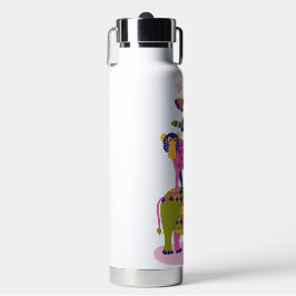 Rosa gelbe grüne Wasserflasche Trinkflasche