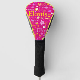Rosa gelbe Mädchen nennen Elouise stars pattern Golf Headcover