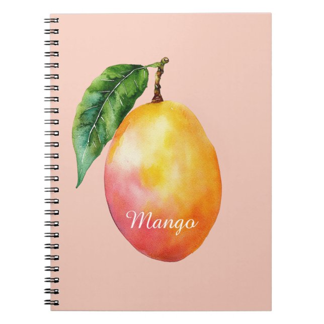 Rosa gelbe Mango Frucht Notizblock (Vorderseite)