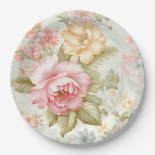 Rosa Gelbe Papierplatte Pappteller