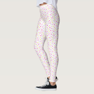 Rosa Gelbe Polka Leggings - Dazzstil