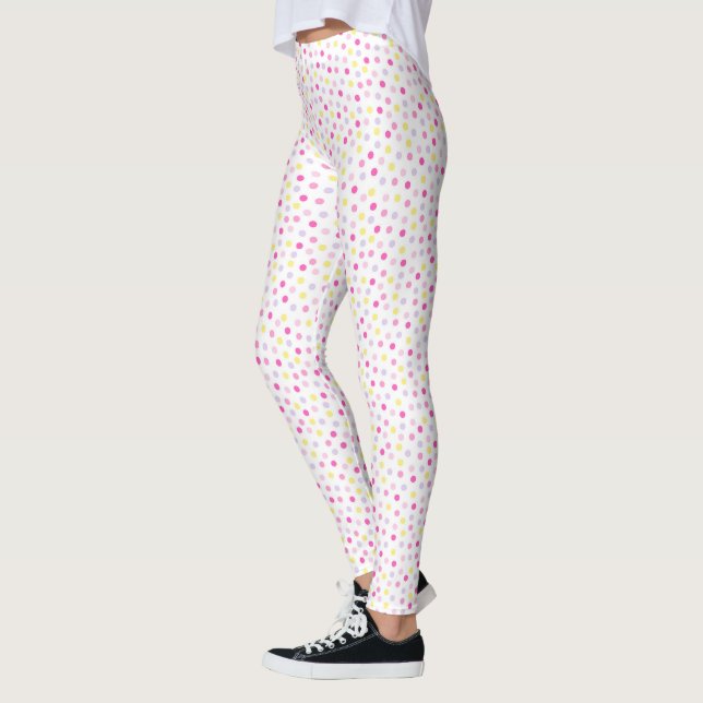 Rosa Gelbe Polka Leggings - Dazzstil (Links)