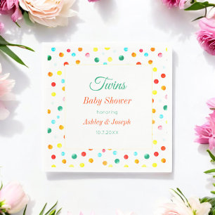Rosa gelbe Punkte Geburtstags-Baby-Party Serviette