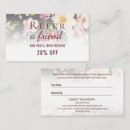 Rosa-gelbe Rosen in Aquarellfarbe auf schwarz, Mon Empfehlungskarte