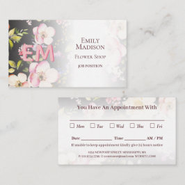 Rosa-gelbe Rosen in Aquarellfarbe auf schwarz, Mon Terminkarte