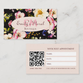 Rosa-gelbe Rosen in Aquarellfarbe auf schwarz, Mon Terminkarte