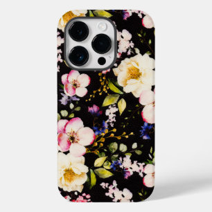 Rosa gelbe Rosen, schwarzer Hintergrund Case-Mate iPhone 14 Pro Hülle