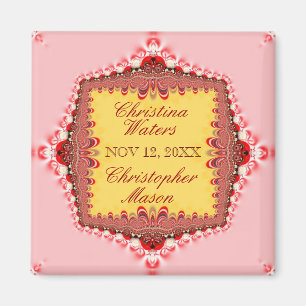 Rosa Gelbe Rote Satin+Gastgeschenke Hochzeiten Mag Magnet