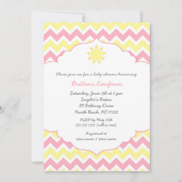 Rosa Gelbe Sonnencreme-Babydusche Einladung