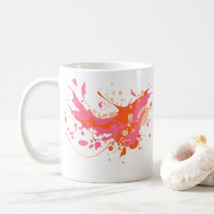 Rosa Gelbe Splash Artistisch Kaffeetasse