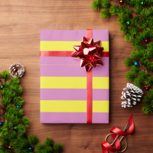 Rosa Gelbe Streifen Geschenkpapier