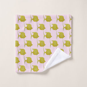 Rosa Gelbe tropische Fische Waschlappen