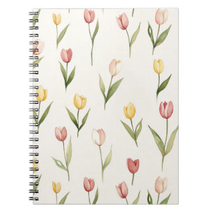 Rosa gelbe Tulpen Blumen Notizblock